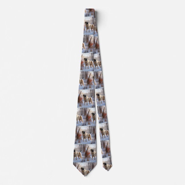 Anatolian Shepherd Let It Snow Christmas  Neck Tie (Front)