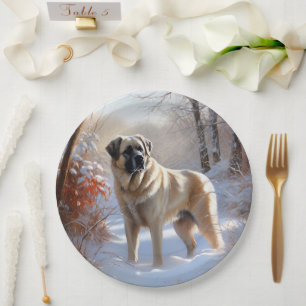 Anatolian Shepherd Let It Snow Christmas  Paper Plates