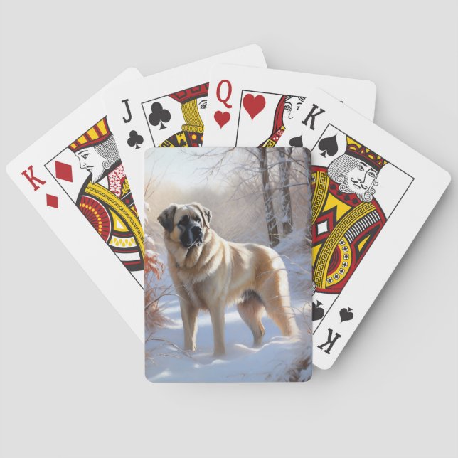 Anatolian Shepherd Let It Snow Christmas  Poker Cards (Back)