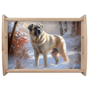 Anatolian Shepherd Let It Snow Christmas Serving Tray