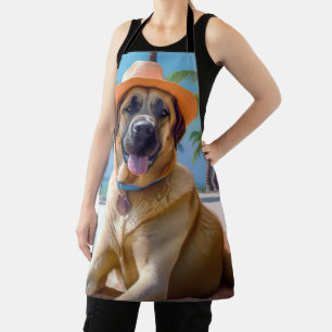 Anatolian Shepherd on Beach, dog lover summer gift Apron