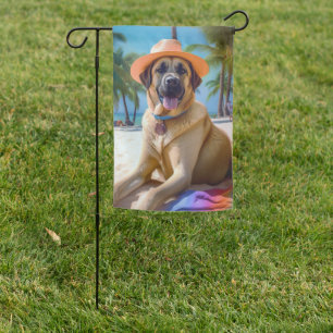 Anatolian Shepherd on Beach, dog lover summer gift Garden Flag