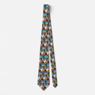 Anatolian Shepherd on Beach, dog lover summer gift Neck Tie