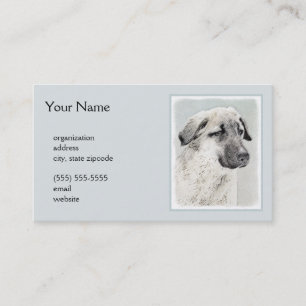 Anatolian Shepherd Painting - Original Dog Art Business Card