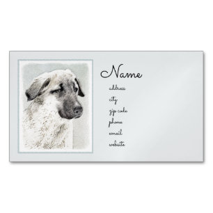 Anatolian Shepherd Painting - Original Dog Art Business Card Magnet