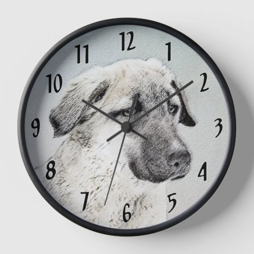 Anatolian Shepherd Painting _ Original Dog Art Clock