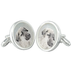 Anatolian Shepherd Painting - Original Dog Art Cufflinks