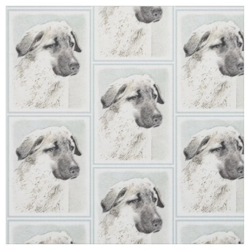 Anatolian Shepherd Painting - Original Dog Art Fabric