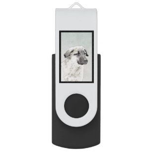 Anatolian Shepherd Painting - Original Dog Art Flash Drive