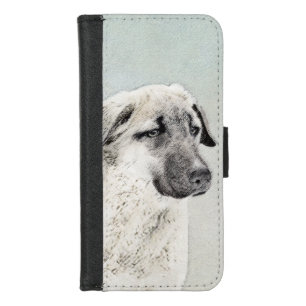 Anatolian Shepherd Painting - Original Dog Art iPhone 8/7 Wallet Case