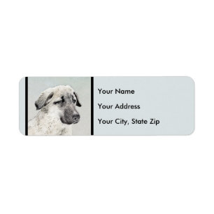 Anatolian Shepherd Painting - Original Dog Art Label