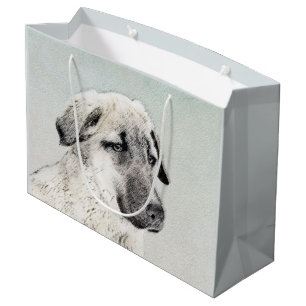 Anatolian Shepherd Painting - Original Dog Art Large Gift Bag