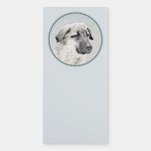 Anatolian Shepherd Painting - Original Dog Art Magnetic Notepad