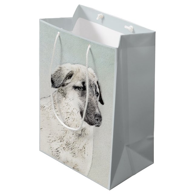 Anatolian Shepherd Painting - Original Dog Art Medium Gift Bag (Front Angled)