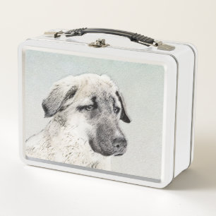 Anatolian Shepherd Painting - Original Dog Art Metal Lunch Box