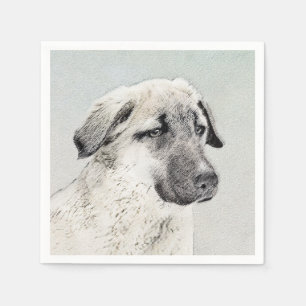 Anatolian Shepherd Painting - Original Dog Art Napkins