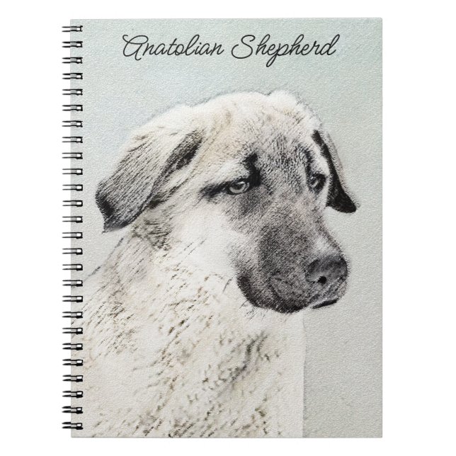 Anatolian Shepherd Painting - Original Dog Art Notebook (Front)