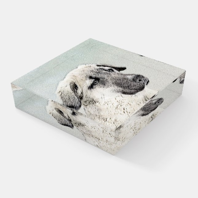 Anatolian Shepherd Painting - Original Dog Art Paperweight (Angled)