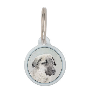 Anatolian Shepherd Painting - Original Dog Art Pet ID Tag