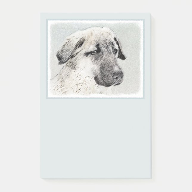 Anatolian Shepherd Painting - Original Dog Art Post-it Notes (Front)