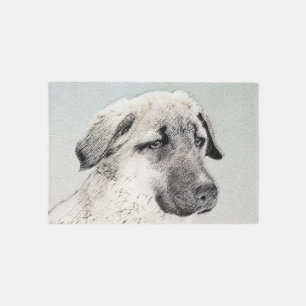 Anatolian Shepherd Painting - Original Dog Art Rug
