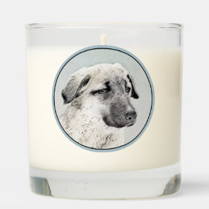 Anatolian Shepherd Painting - Original Dog Art Scented Candle