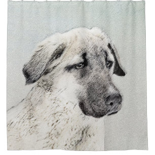 Anatolian Shepherd Painting - Original Dog Art Shower Curtain