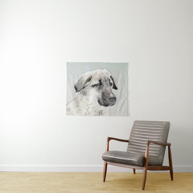Anatolian Shepherd Painting - Original Dog Art Tapestry (In Situ (Horizontal))