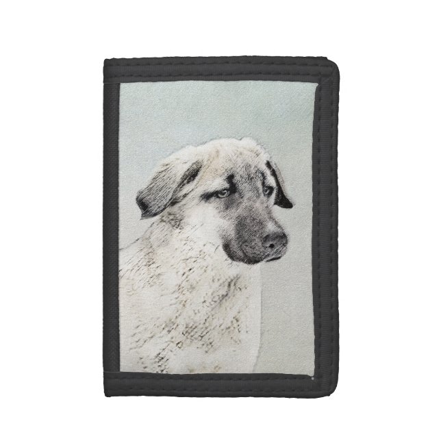 Anatolian Shepherd Painting - Original Dog Art Trifold Wallet (Front Vertical)