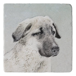 Anatolian Shepherd Painting - Original Dog Art Trivet
