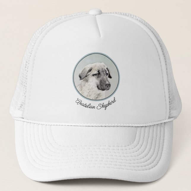 Anatolian Shepherd Painting - Original Dog Art Trucker Hat (Front)