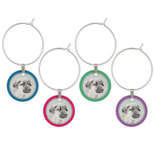 Anatolian Shepherd Painting - Original Dog Art Wine Charm