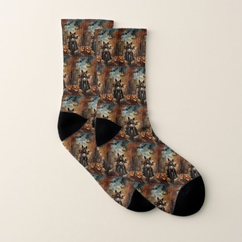 Anatolian Shepherd Riding Motorcycle Halloween  Socks