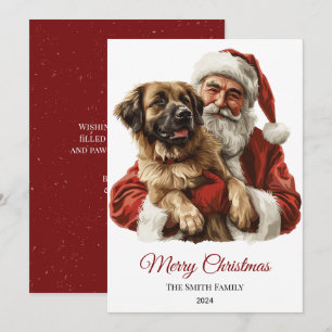 Anatolian Shepherd Santa Claus Christmas Holiday Card