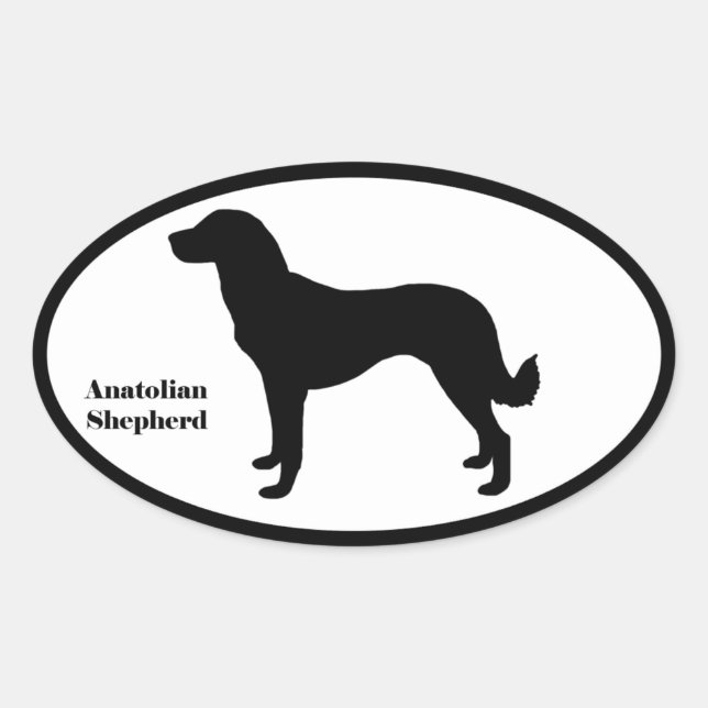 Anatolian Shepherd SIlhouette Oval Sticker (Front)