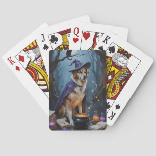 Anatolian Shepherd Whimsical Halloween Painting Poker Cards