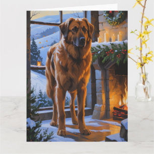 Anatolian Shepherd With Christmas Lights Holiday Card