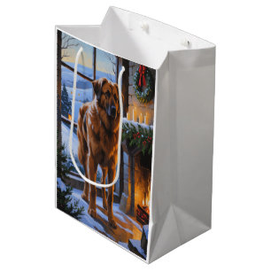 Anatolian Shepherd With Christmas Lights Holiday Medium Gift Bag