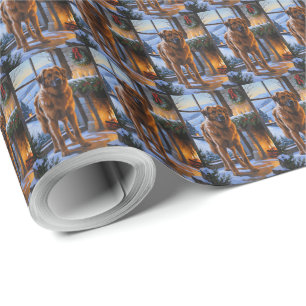 Anatolian Shepherd With Christmas Lights Holiday Wrapping Paper