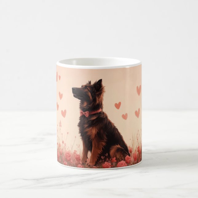 Anatolian Shepherd with Roses - Valentine's Day Coffee Mug (Center)