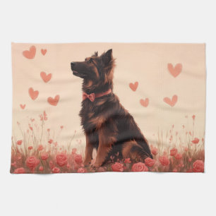 Anatolian Shepherd with Roses - Valentine's Day Kitchen Towel
