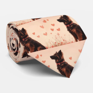 Anatolian Shepherd with Roses - Valentine's Day Neck Tie