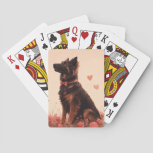 Anatolian Shepherd with Roses - Valentine's Day Poker Cards