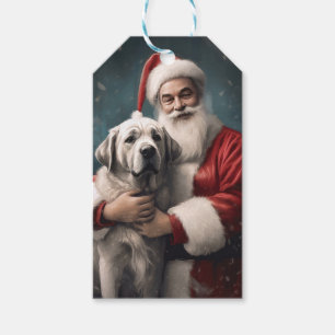 Anatolian Shepherd with Santa Claus Christmas Gift Tags