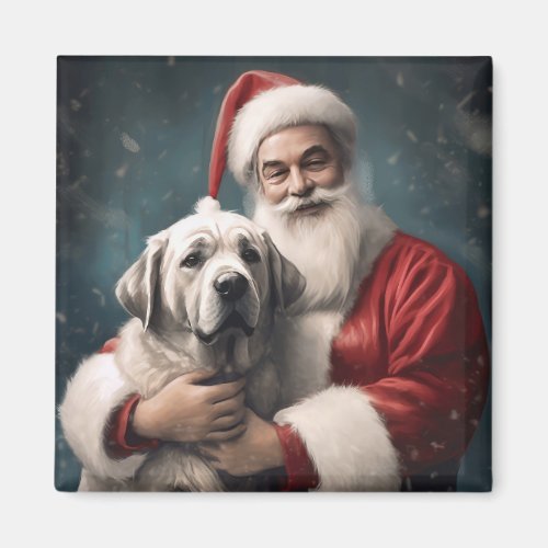 Anatolian Shepherd with Santa Claus Christmas Magnet Anatolian Shepherd with Santa Claus Christmas Magnet