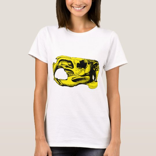 Anatomical Beaver Skull Yellow T-Shirt