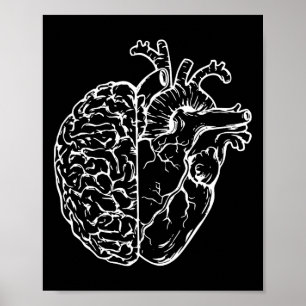Anatomical Brain Heart Nurse Teacher Student Nursi Poster