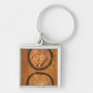 Anatomical drawing of the human brain keychain