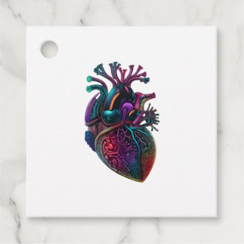 Anatomical Heart  3 Favor Tags