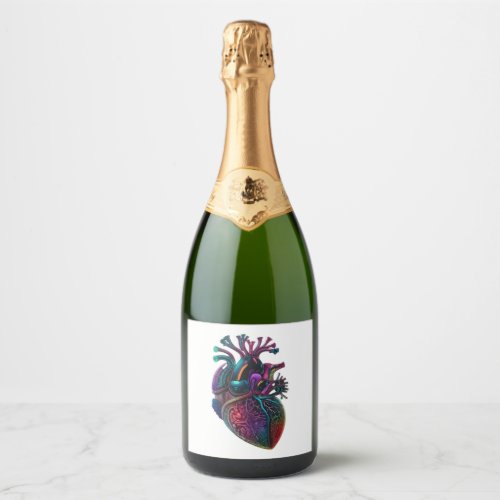 Anatomical Heart  3 Sparkling Wine Label
